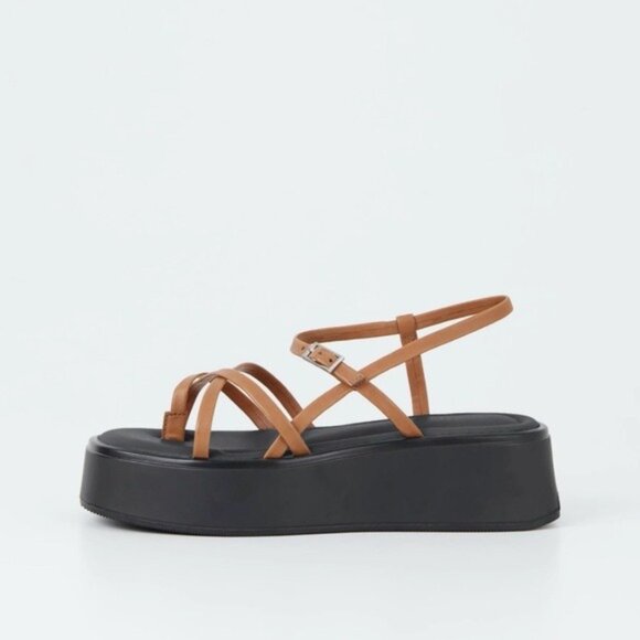 NWT Vagabond Courtney Strappy Leather Flatform Sandal 41 Cognac Platform 11 - Picture 3 of 13